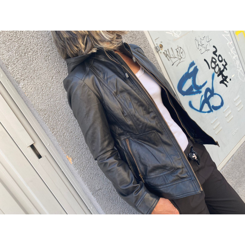 Black leather jacket 779 GEROME