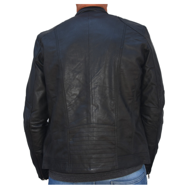 Black Leather Jacket Quim GEROME