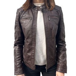 Brown Leather Jacket Begoña Gerome