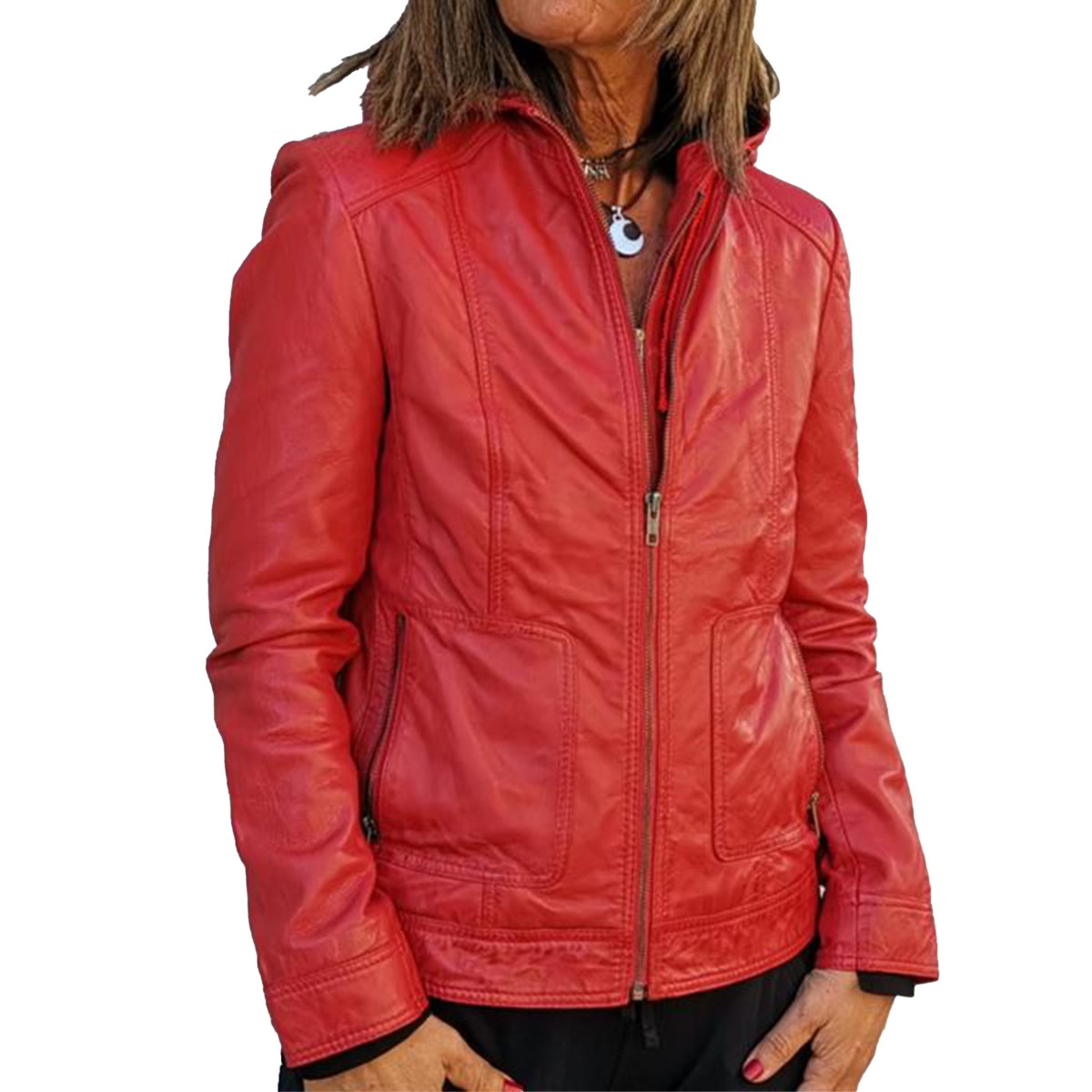 Red leather jacket 779 GEROME