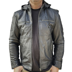 Black leather jacket Mela-2 GEROME