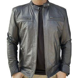 Black leather jacket AM-105 Gerome