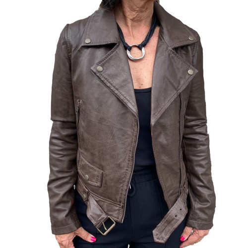 Dark brown Leather Jacket AM-219 GEROME