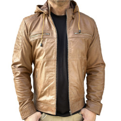 Camel leather jacket Mela-2 Gerome