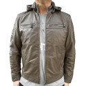 Greenish Brown leather jacket Mela-2 Gerome