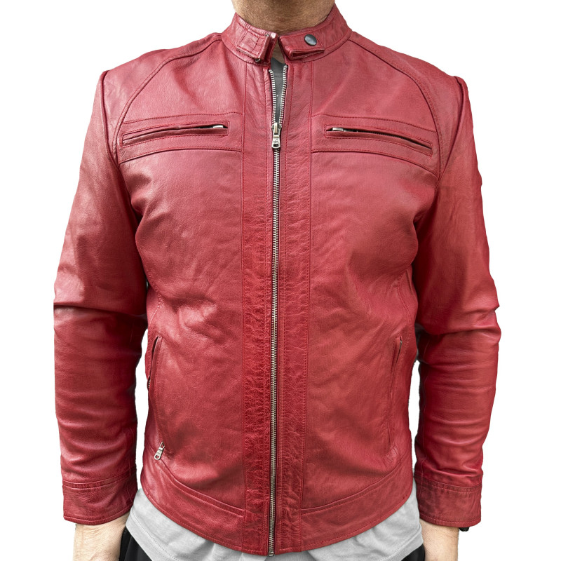 Red leather jacket AM-105 GEROME