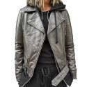 Greyish Brown Leather Jacket AM-219 GEROME