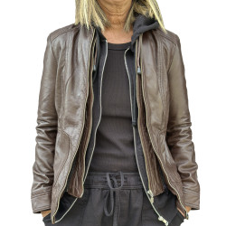 Brown leather jacket 779 GEROME