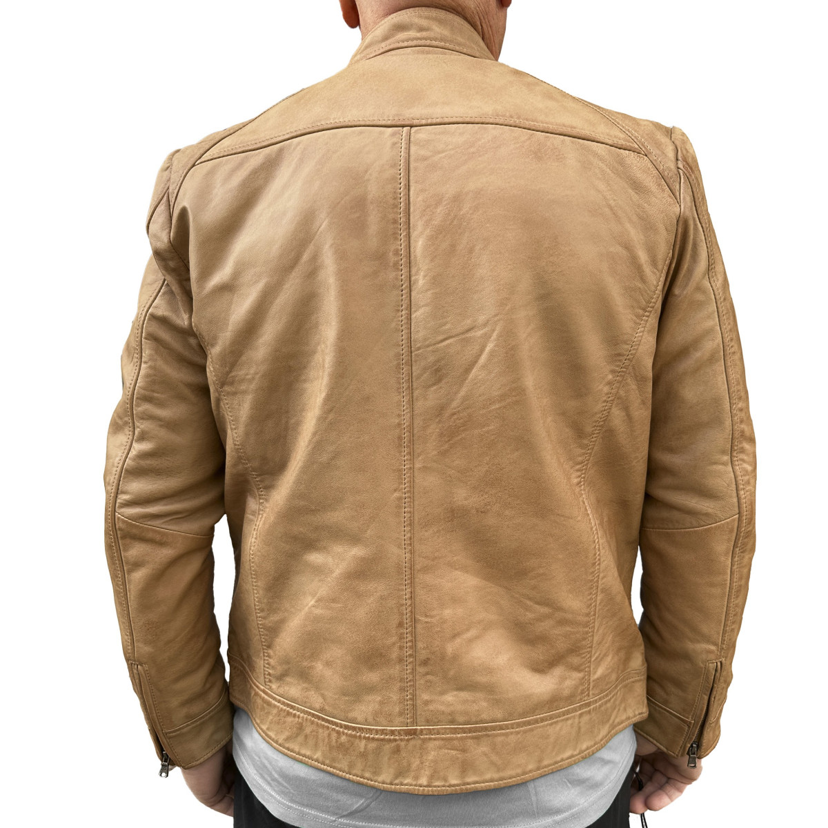 Dark Cognac leather jacket AM-105 Gerome