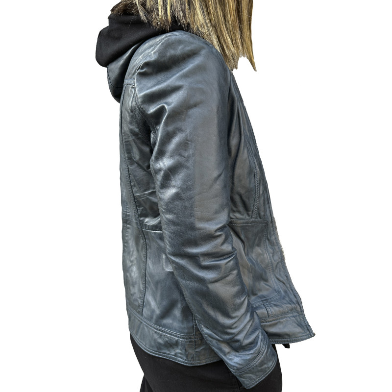 Blue leather jacket 779 GEROME