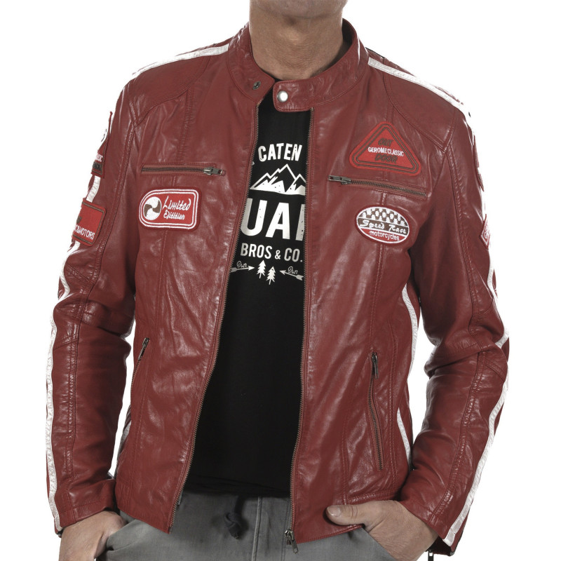 Red Leather Jacket Ulrika Men GEROME
